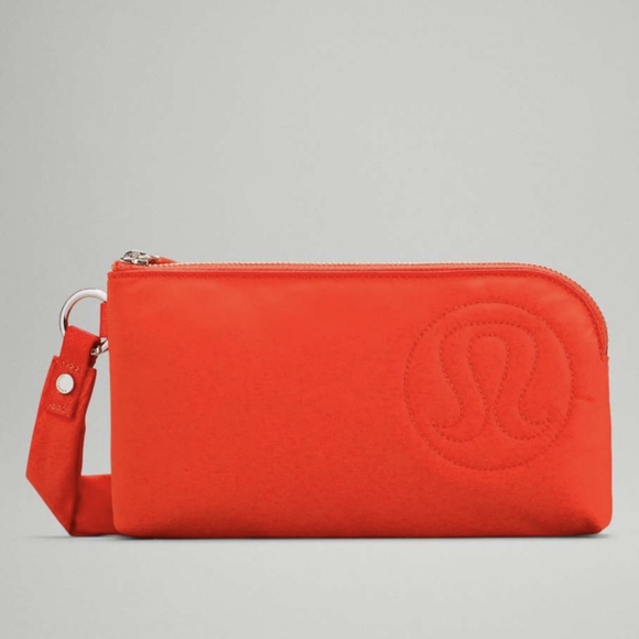 lululemon athletica Handbags - NWT Lululemon Athletica Now And Always Pouch Puffy Autumn Red Wallet Wristlet